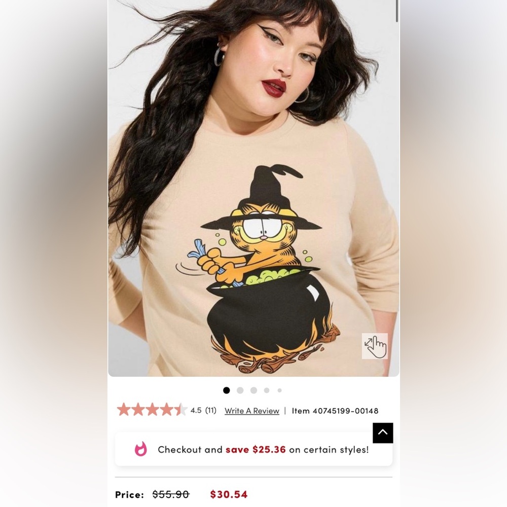 Garfield Cozy Fleece Sweatshirt for Halloween!NWT